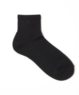 WEGO リボン刺繍アンクルパイルソックス ブラック