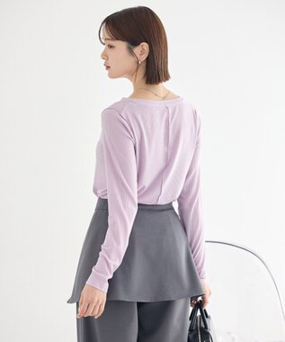 earth music&ecology 微シアーメロープルオーバー Light Purple