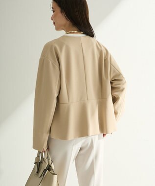 Green Parks Ｏ．洗えてストレッチ　ノーカラージャケット Light Beige