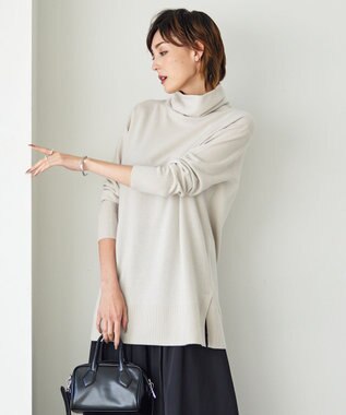 ICB 【洗える】ソフトウールハイゲージ ハイネックプルオーバー トープ系