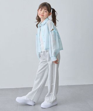 ANY KIDS シアーチェックシャツ サックスブルー