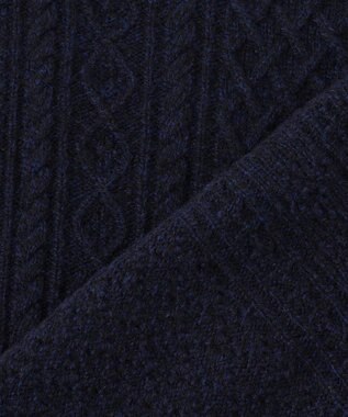 J.PRESS MEN 【Cash Lamb's Wool】ケーブルクルーネック ニット ネイビー系