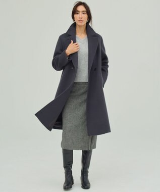 J.PRESS LADIES CASHBIT NEO Vネック ニット ライトグレー系