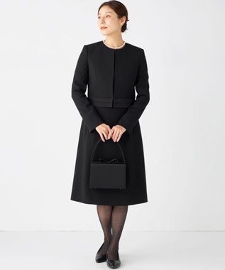 組曲 NOIR 【ストレッチ/オールシーズン対応】ペプラムミニグログラン ジャケット＋ワンピース ブラック系