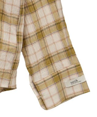 earth music&ecology アソートオーバーシャツ Check Yellow