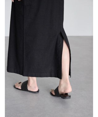 AMERICAN HOLIC リネンブレンドＩラインジャンバースカート Black