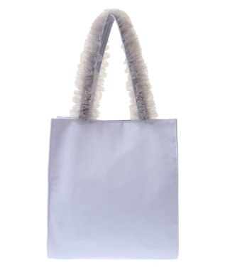 Maison de FLEUR EC限定チュールハンドルラインストーントートバッグ Grayish Blue