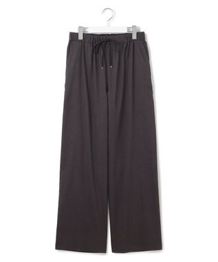 23区 【洗える】リネンレーヨンストレッチ ドロスト ワイド パンツ ダークブラウン系