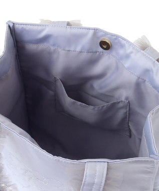 Maison de FLEUR EC限定チュールハンドルラインストーントートバッグ Grayish Blue