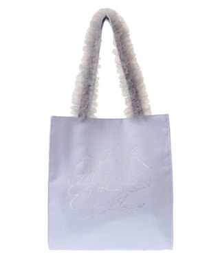 Maison de FLEUR EC限定チュールハンドルラインストーントートバッグ Grayish Blue