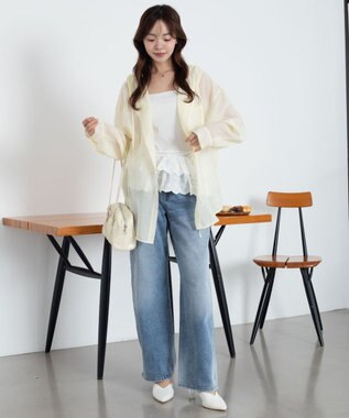 WEGO 【2026年春夏新作】シアーフードシャツ ライトイエロー