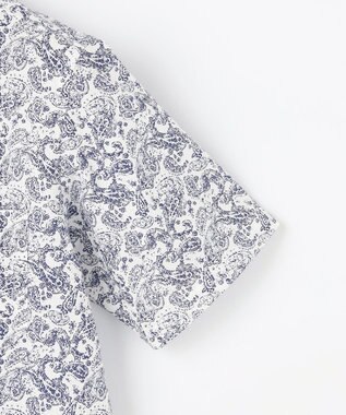 JOSEPH ABBOUD 【日本製ジャージー使用・清涼感・イージーケア】シャンブレー ペイズリープリント シャツ ホワイト系7