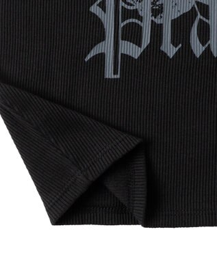 WEGO バタフライプリントリブT ブラック