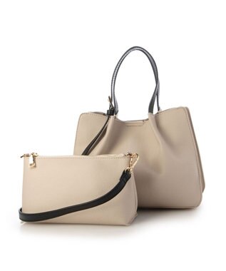 UNBILLION カシュカシュ cachecache / フェイクレザーショルダーバッグ付スクエアトート