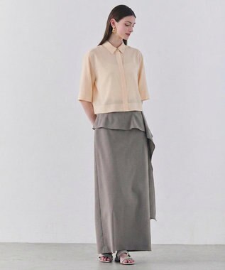 BEIGE， BAC / コットンシアー ショートレングスシャツ Peach