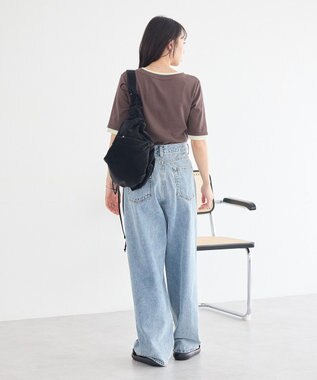 earth music&ecology レイヤードライクバイカラープルオーバー Brown