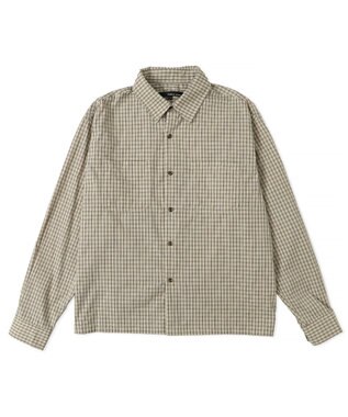 WEGO ミニマムチェックショートシャツ（LS） ベージュチェック1