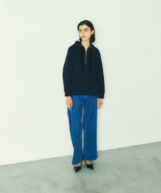 GRACE CONTINENTAL ハーフジップフードトップ ブラック