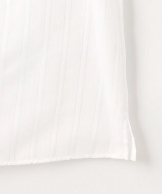 J.PRESS LADIES L 【WEB限定・洗える】セルロースカラミストライプ キーネック ブラウス 【WEB限定】ホワイト系