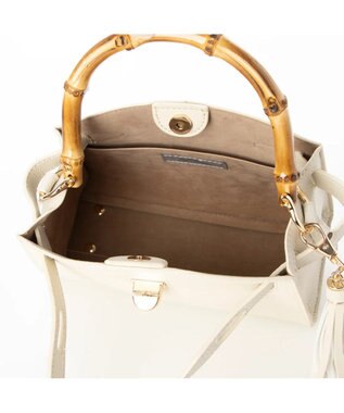 UNBILLION カシュカシュ cachecache / バンブーヒネリミニハンドバッグ アイボリー