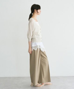 YECCA VECCA シアーニットVネックカーディガン Light Beige