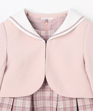 ANY KIDS 【2点セット】セーラージャケット+チェックワンピース ピンクベージュ