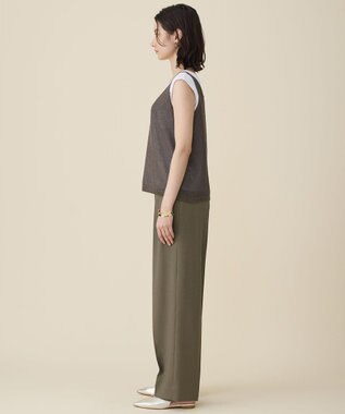 自由区 ペーパーコットンメッシュ ベスト ブラウン