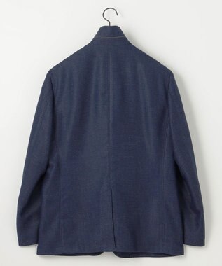 JOSEPH ABBOUD 【清涼/軽量/ストレッチ/ソフト】プリントレノクロス コンバーチブル ジャケット ネイビー系