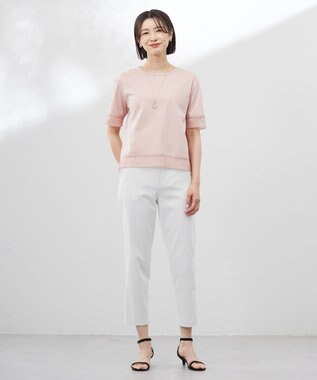 J.PRESS LADIES L 【洗える・接触冷感・UVケア・吸水速乾・防透け】麻シェルドライ テーパード パンツ ナチュラル系