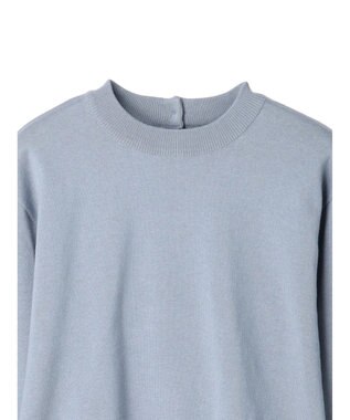 earth music&ecology バックボタンクルーネックニットプルオーバー Sax