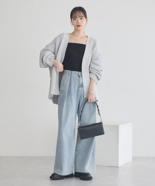 earth music&ecology マットモールカーディガン Light Gray