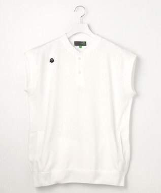 PW CIRCULUS 【MEN】バッグメッシュ ニットベスト ホワイト系