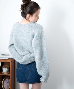 WEGO 2WAYブークレリボンカーデ ライトグレー