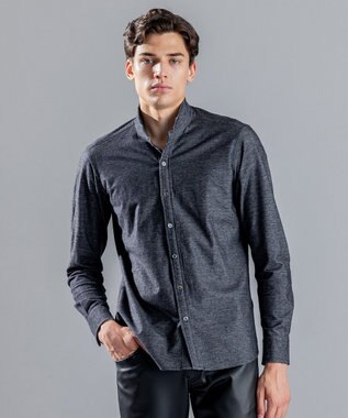 JOSEPH HOMME ツイルネルジャージー　ウイングカラーシャツ グレー系