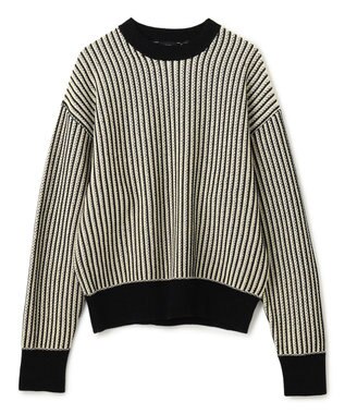 JOSEPH 【洗える】バイオテープコットン　ラウンドネックニット Black