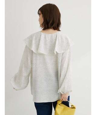 Green Parks 柄アソートラッフル衿ブラウス Dot
