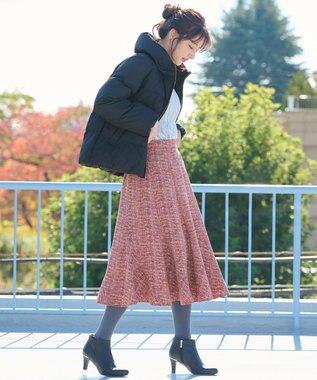 ANY SIS 【撥水】エコファイバーミックスショート ダウン ブラック