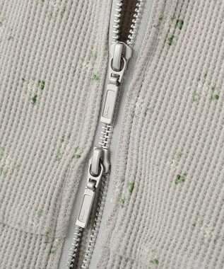 earth music&ecology 【予約】【綿100％】ダブルジップワッフルカーディガン フラワー