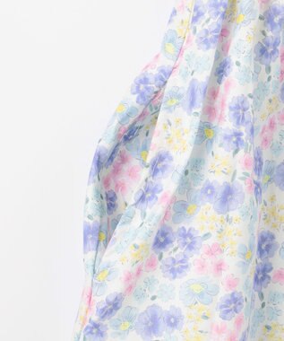 ANY KIDS 【接触冷感】ひんやり ドッキングワンピース サックスブルー×花柄