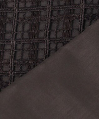 23区 【洗える】Broche チェック レース ブラウス ダークブラウン系