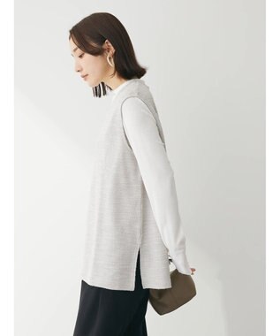 Green Parks ＳＥＴ２点　カットツイードベスト＋プルオーバー Light Gray