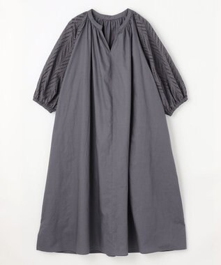 ANY 【ペチコート付】エンブロイダリーワンピース チャコール