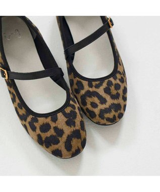 ing アシンメトリーメリージェーンパンプス ブラウンミックス