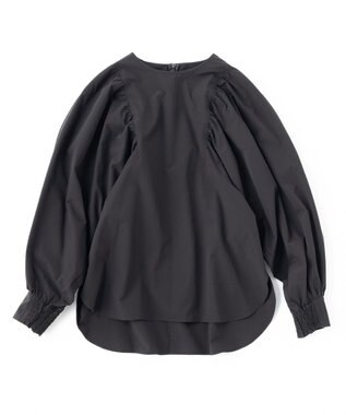 UNFILO 【撥水/軽量/ストレッチ】MOVE TEX ボリュームスリーブブラウス ブラック