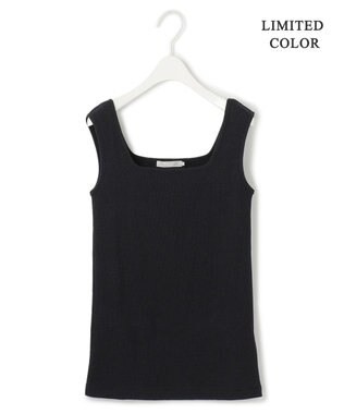 ICB 【新色追加・WEB限定カラーあり・洗える】ブロードステッチリブ タンクトップ ブラックラメ系［WEB限定］