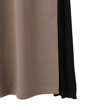 YECCA VECCA ベルテッドプリーツ切替ワンピース Mocha