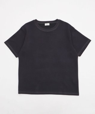 WEGO 【ユニセックス着用ITEM/MLサイズ展開】カラーステッチT（SS） ブラック中濃色