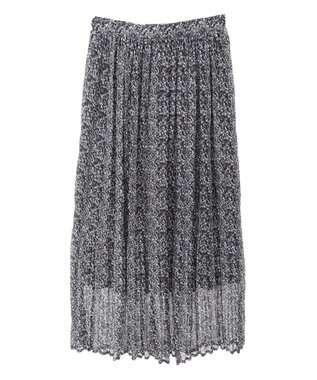 Green Parks マジョリカプリーツ柄スカート Charcoal Gray