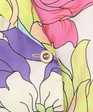 GRACE CONTINENTAL フラワープリントテーラーワンピース ピンク