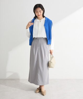 Green Parks イージーケアタック入りスカート Gray